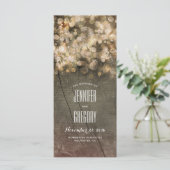 Rustieke Gouden Strijklichten Trouwprogramma's Programmakaart (Staand voorkant)