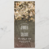 Rustieke Gouden Strijklichten Trouwprogramma's Programmakaart (Voorkant)