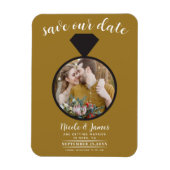 Rustieke gouden trouwring foto Save the Date Magneet (Verticaal)