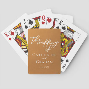 Rustieke gouden typografie gepersonaliseerde bruil pokerkaarten