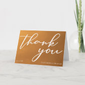 Rustieke Gouden Typografie Herfst Bruiloft Bedankkaart (Voorkant)