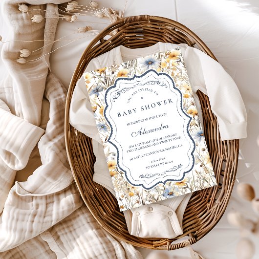 Rustieke Gouden Veld Baby Shower Kaart