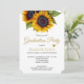 Rustieke gouden zonnebloemen FOTO zomer afstuderen Kaart (Staand voorkant)