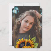 Rustieke gouden zonnebloemen FOTO zomer afstuderen Kaart (Achterkant)
