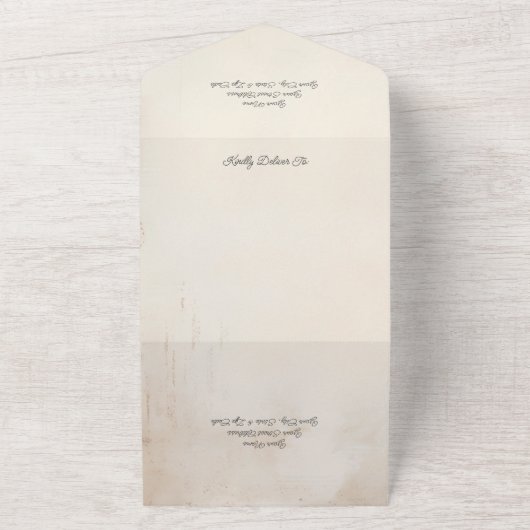 Rustieke Gouden Zonnebloemen QR Code All In One Uitnodiging (Buitenkant)