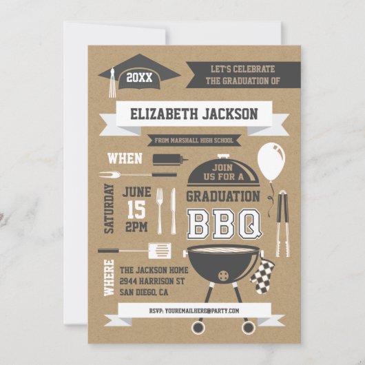 Rustieke Gradiënt BBQ Uitnodiging (Voorkant)