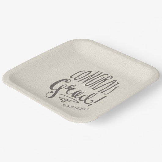 Rustieke Graduation Party 9" Vierkant Papieren Bordje (Gebogen)