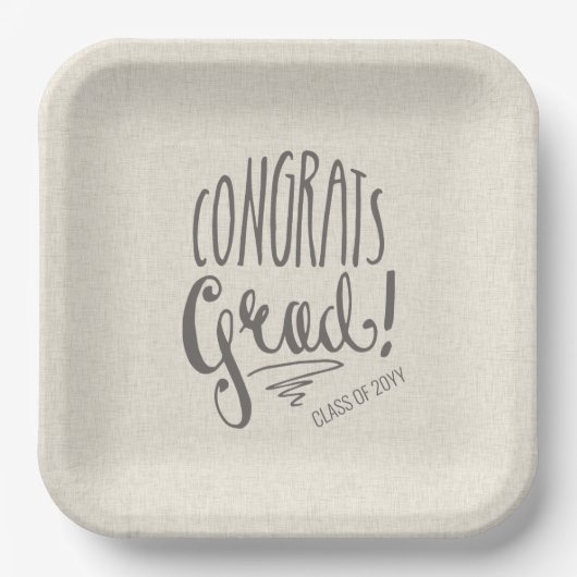 Rustieke Graduation Party 9" Vierkant Papieren Bordje (Voorkant)
