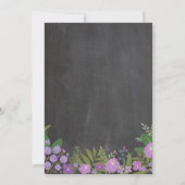 Rustieke Graduation Party Krijt Lila Bloemen Bloem Kaart (Achterkant)