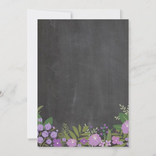 Rustieke Graduation Party Krijt Lila Bloemen Bloem Kaart (Achterkant)
