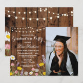Rustieke Graduation Party Wilde Bloemen Bloemenfot Kaart (Voorkant / Achterkant)