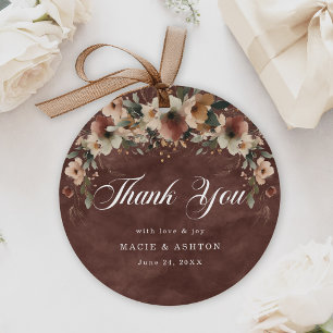 Rustieke Granaat Boho Bloemen Border Bruiloft Dank Bedankjes Labels