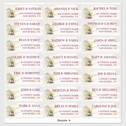 Rustieke Grapevine Wedding Guest Adresetiketten Sticker (Vel)
