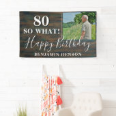 Rustieke Grappige 80 Dus wat 80e verjaardag Party  Spandoek (Insitu)