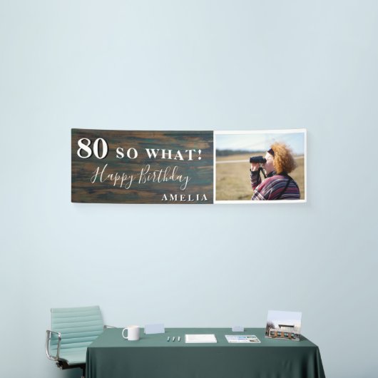 Rustieke Grappige 80 Dus wat 80e verjaardag Party  Spandoek (Beurs)