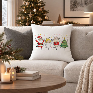 Rustieke Grappige Kerst Krabbel Rode Groene Worp K Kussen