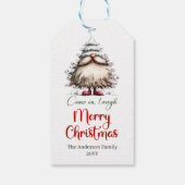 Rustieke grappige Kerstman kerstcadeautag kunstwer Cadeaulabel (Achterkant)