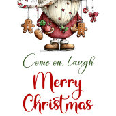 Rustieke grappige Kerstman kerstcadeautag kunstwer Cadeaulabel