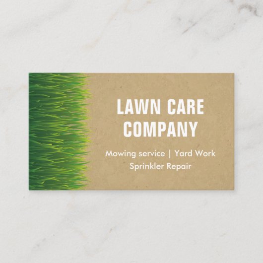 Rustieke grasverzorging gras snijden tuinieren maa visitekaartje (Voorkant)