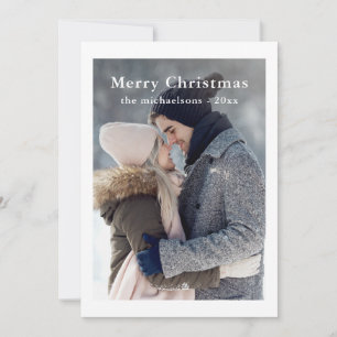 Rustieke Green Plaid Vrolijk Kerstfeest Foto Vakan Feestdagenkaart