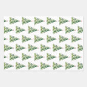 Rustieke Green Plaid Waterverf kerstboom Inpakpapier Vel (Voorkant)