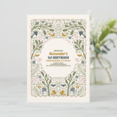 Rustieke Green Woodland Fern 1e verjaardag Kaart (Staand voorkant)