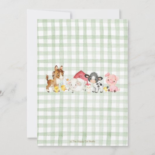 Rustieke Greenery Farm Dieren Barnyard Verjaardag Kaart (Achterkant)