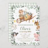 Rustieke Greenery Farm Dieren Barnyard Verjaardag Kaart (Voorkant / Achterkant)