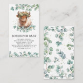 Rustieke Greenery Highland Koe boeken voor Baby Informatiekaartje (Voorkant / Achterkant)