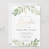 Rustieke Greenery Sage Green Faux Gold Dedication Kaart (Voorkant)