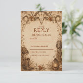 Rustieke Grens Elegant RSVP Kaartje (Staand voorkant)