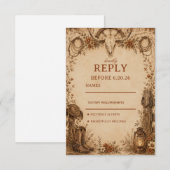 Rustieke Grens Elegant RSVP Kaartje (Voorkant / Achterkant)