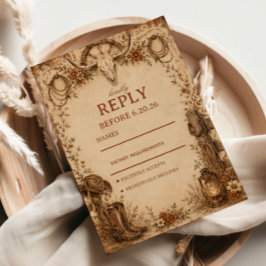 Rustieke Grens Elegant RSVP Kaartje