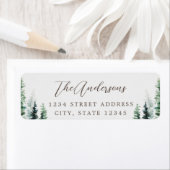 Rustieke Grey Pine Forest Holiday Retouradres Etiket (Insitu)