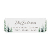 Rustieke Grey Pine Forest Holiday Retouradres Etiket (Voorkant)