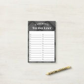 Rustieke grijs geruite om te doen lijst post-it® notes (Op bureau)