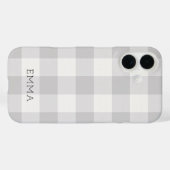 Rustieke Grijze Buffel Check Monogram Case-Mate iPhone Case (Achterkant (horizontaal))