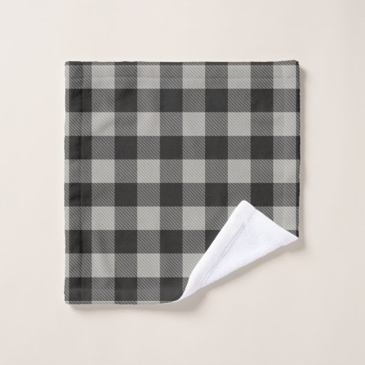 Rustieke Grijze Buffel Plaid Bad Handdoek (Wasdoekje)