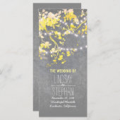 Rustieke Grijze en Gele takken Trouwprogramma's Programmakaart (Voorkant / Achterkant)