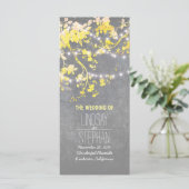 Rustieke Grijze en Gele takken Trouwprogramma's Programmakaart (Staand voorkant)