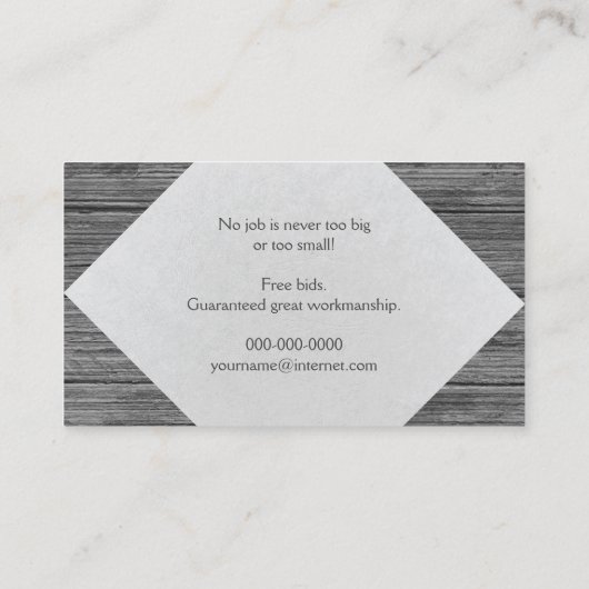 Rustieke Grijze Houten Korrelachtergrond Visitekaartje (Achterkant)