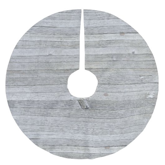 Rustieke grijze houten textuur kerstboom rok (Voorkant)