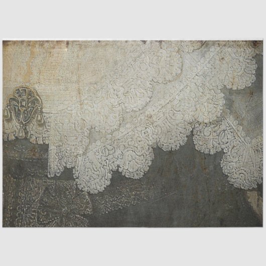  rustieke grijze kant noodlijdende decoupage tissuepapier (Voorkant)