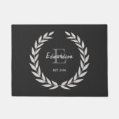 Rustieke grijze krans familienaam jaar vastgesteld deurmat (Voorkant)