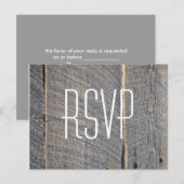 rustieke grijze schuur hout land bruiloft RSVP Uitnodiging Briefkaart (Voorkant / Achterkant)