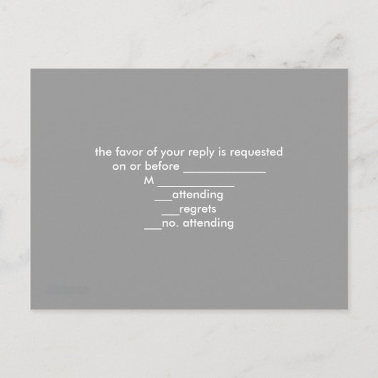 rustieke grijze schuur hout land bruiloft RSVP Uitnodiging Briefkaart (Achterkant)