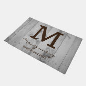 Rustieke grijze schuur houten planken gepersonalis deurmat (Schuin)