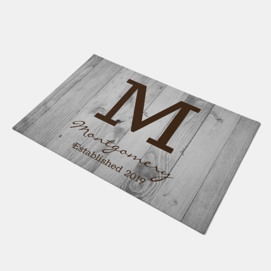 Rustieke grijze schuur houten planken gepersonalis deurmat (Schuin)