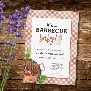 Rustieke Grill Barbecue Baby Shower Kaart