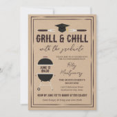 Rustieke Grill & Chill Afstudeer BBQ-feest Kaart (Voorkant)